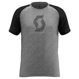 T-SHIRT SCOTT 10 ICON RAGLAN CINZA/PRETO