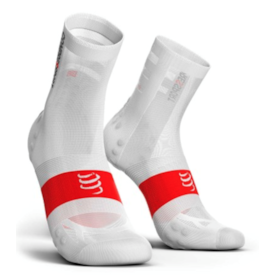 MEIAS COMPRESSPORT RACING SOCKS V3.0 ULTRALIGHT BIKE BRANCO