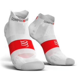 MEIAS COMPRESSPORT RACING SOCKS V3.0 ULTRALIGHT RUN LOW BRANCO