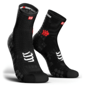 MEIAS COMPRESSPORT RACING SOCKS V3.0 RUN HIGH PRETO