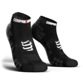 MEIAS COMPRESSPORT RACING SOCKS V3.0 RUN LOW PRETO