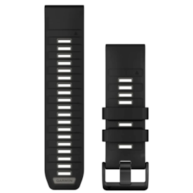 BRACELETE GARMIN QUICKFIT™ EM SILICONE PRETO/CINZA PEDRA (ORIGINAL)- 26MM