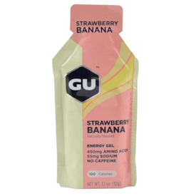 GU ENERGY GEL SEM CAFEINA - MORANGO BANANA 32G