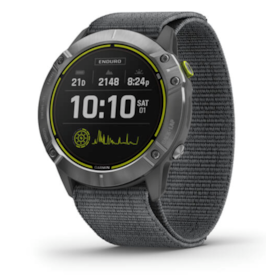 GARMIN ENDURO - AÇO COM BRACELETE ULTRAFIT EM NYLON CINZA