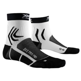 MEIAS X-BIONIC BIKE PRO MID - BRANCO/PRETO