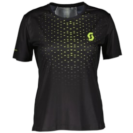 T-SHIRT SCOTT SENHORA RC RUN PRETO/AMARELO