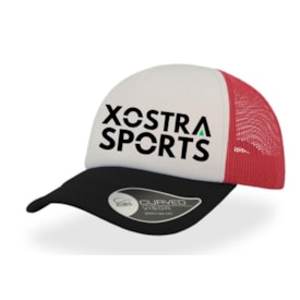BONÉ XOSTRA SPORTS RUN PRETO/BRANCO/VERMELHO