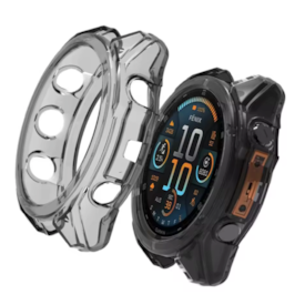 FENIX 8 / 51MM - CAPA PROTEÇÃO SILICONE PRETO TRANSPARENTE